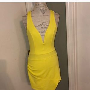 🌸Sexy yellow romper dress